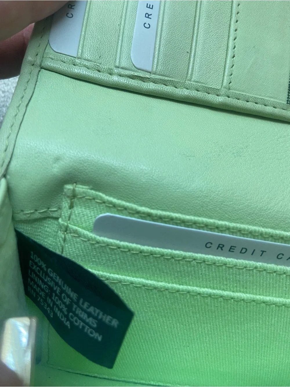 New Genuine Leather Women's Wallet in Light Green